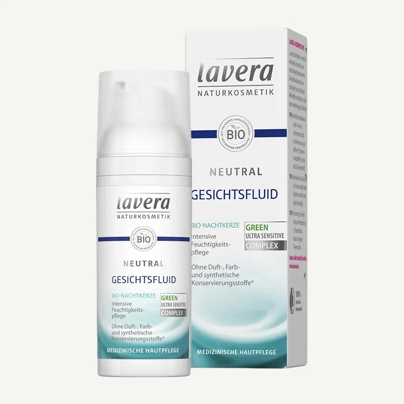 Lavera Neutral Gesichtsfluid Bio-Nachtkerze, Nachtkerze-Sanddorn